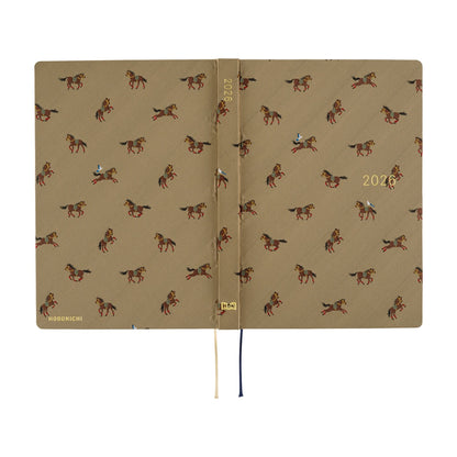 Hobonichi - 2026 HON, Bow & Tie: Galloping Horses | A5 English