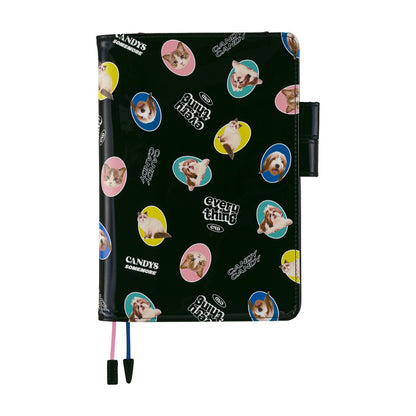 Hobonichi - Candy Stripper: Random Dog & Cat (Black) | A5 Cousin Cover