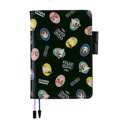 Hobonichi - Candy Stripper: Random Dog & Cat (Black) | A5 Cousin Cover
