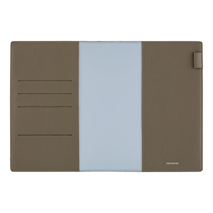 Hobonichi - Leather: Taut (Grey & Light Blue) | A5 Cousin Cover
