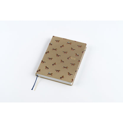 Hobonichi - 2026 HON, Bow & Tie: Galloping Horses | A5 English