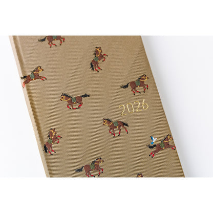Hobonichi - 2026 Weeks, Bow & Tie: Galloping Horses | English