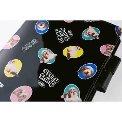 Hobonichi - Candy Stripper: Random Dog & Cat (Black) | A5 Cousin Cover