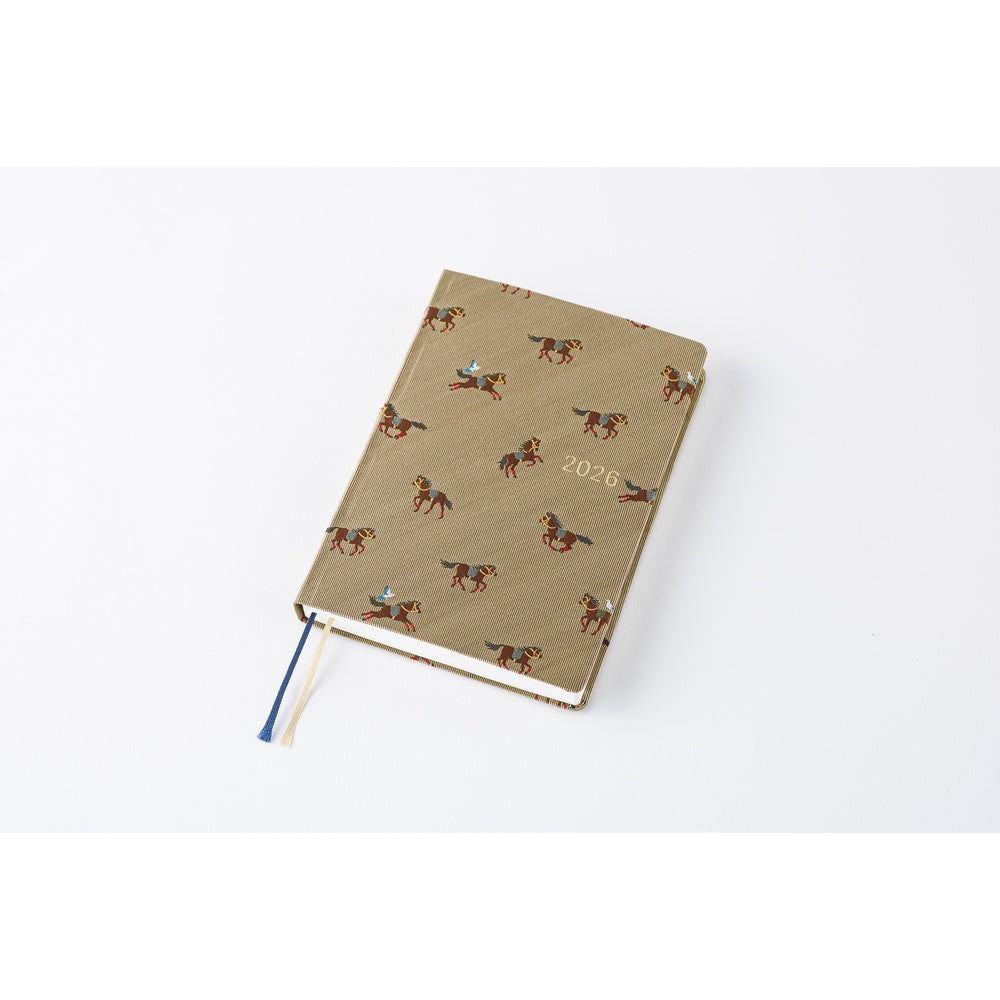Hobonichi - 2026 HON, Bow & Tie: Galloping Horses | A6 English