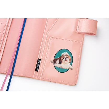 Hobonichi - Candy Stripper: Random Dog & Cat (Pink) | A6 Techo Cover