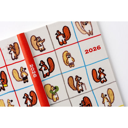 Hobonichi - 2026 Weeks, 100%ORANGE: Squirrel’s Moving Day | English