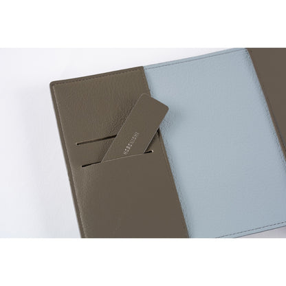 Hobonichi - Leather: Taut (Grey & Light Blue) | A6 Techo Cover
