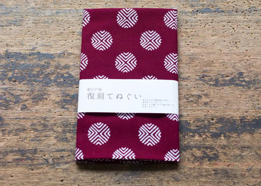 Marukyu Shoten  -  Circle Patterned Tenugui Cloth