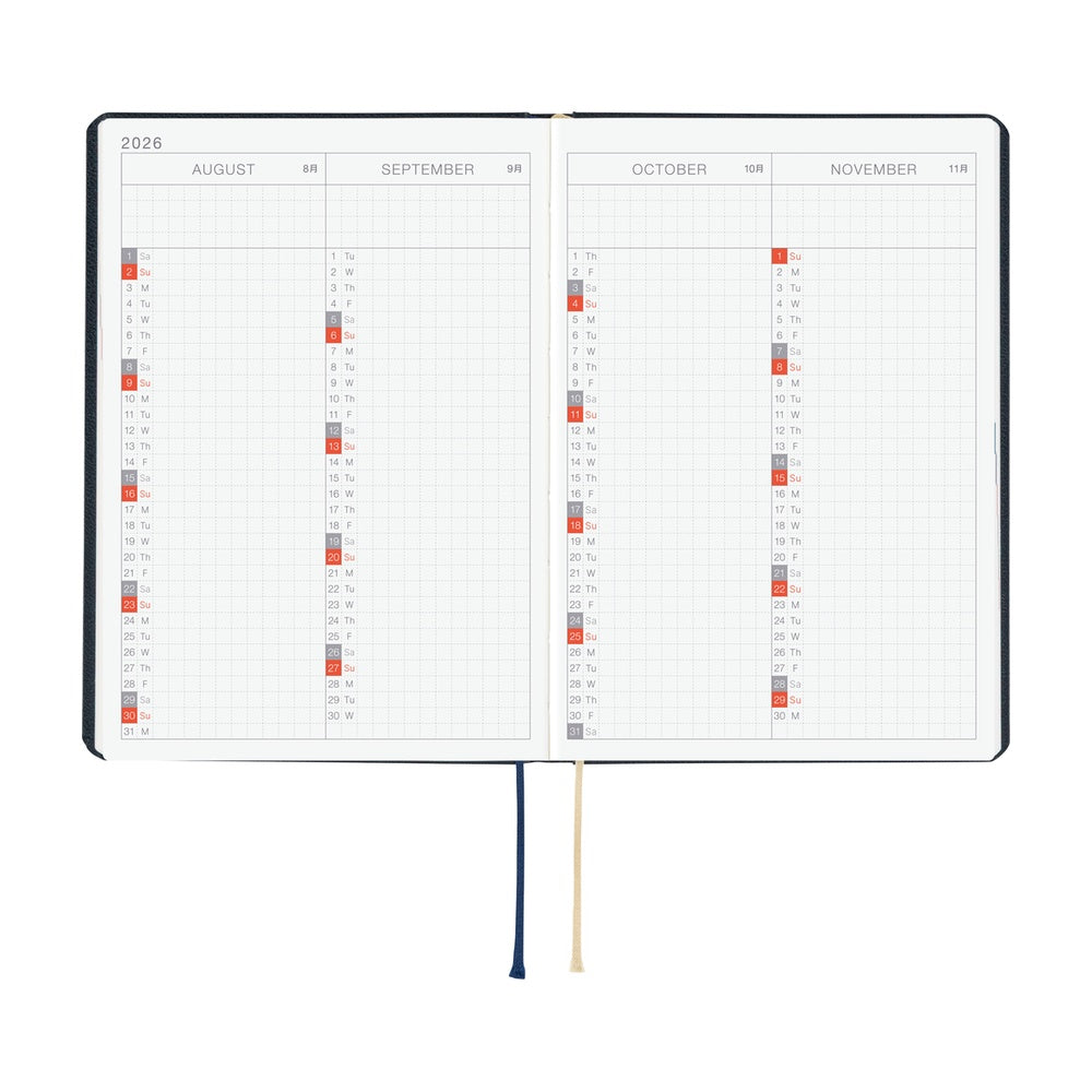Hobonichi - 2026 HON, Slash (Navy) | A5 English