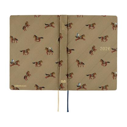 Hobonichi - 2026 HON, Bow & Tie: Galloping Horses | A6 English
