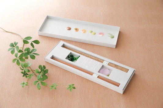 Tetoca Wooden Chopstick Gift Set - Olive x Peach