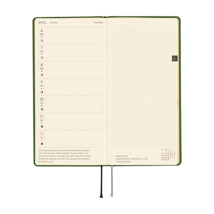 Hobonichi - 2026 Weeks, Colors: Antique Green | English