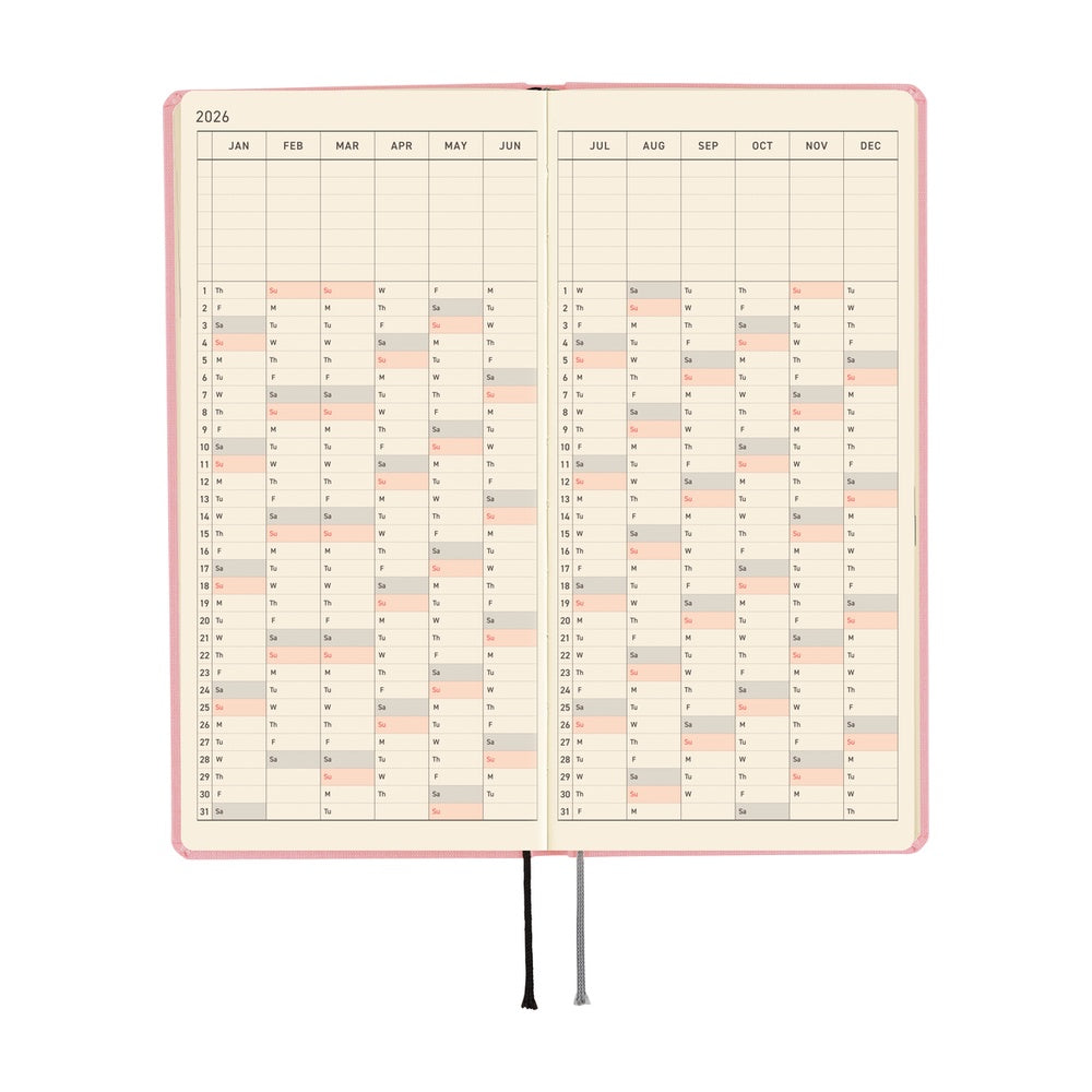 Hobonichi - 2026 Weeks, Colors: Strawberry Milk | English