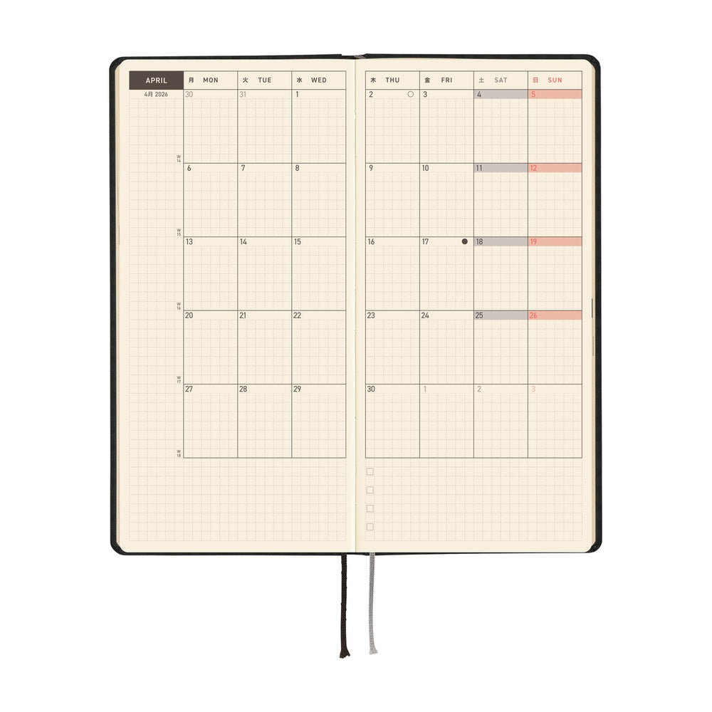 Hobonichi - 2026 Weeks, Paper Series: Black Gingham | English