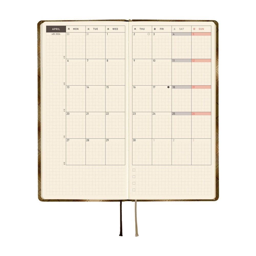 Hobonichi - 2026 Weeks, Shirt Fabric: Foggy Plaid | English