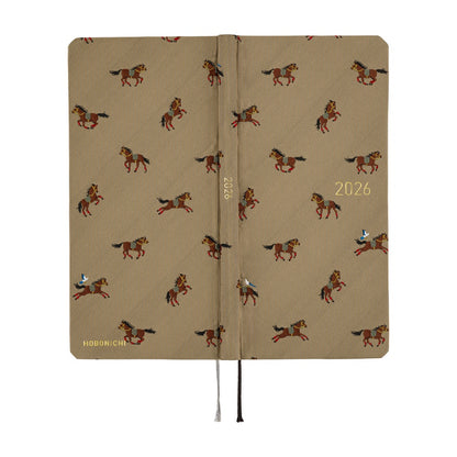 Hobonichi - 2026 Weeks, Bow & Tie: Galloping Horses | English