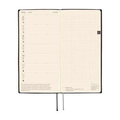 Hobonichi - 2026 Weeks, White Line: Black | English