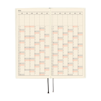 Hobonichi - 2026 Weeks, White Line: Ivory | English