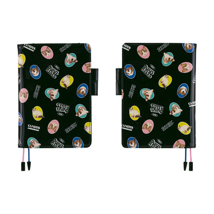 Hobonichi - Candy Stripper: Random Dog & Cat (Black) | A5 Cousin Cover