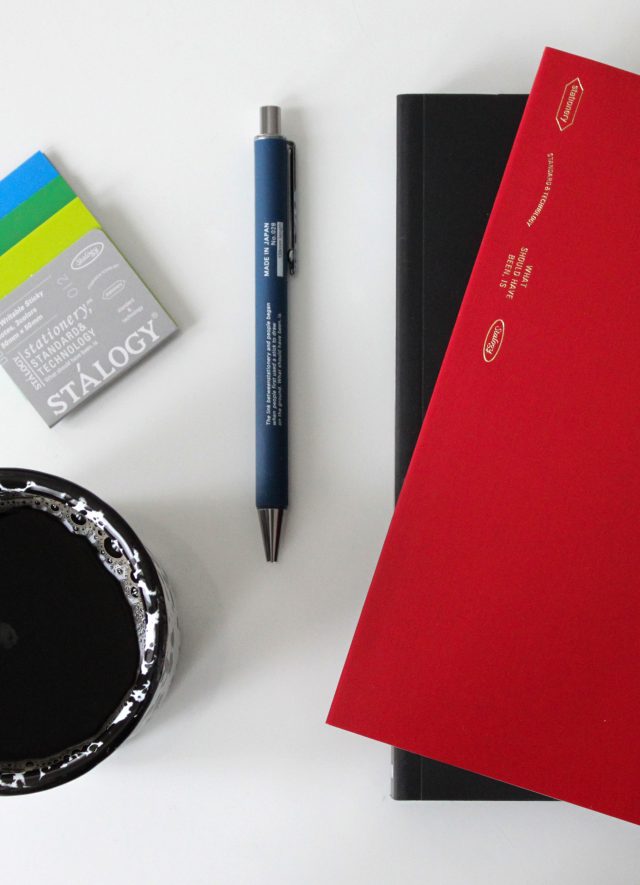 Stalogy stationery with a cup of coffee