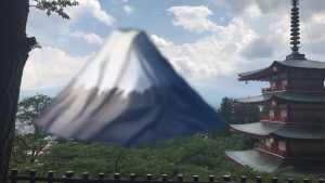 Artists Impression of Mount Fuji from Chureito Pagoda