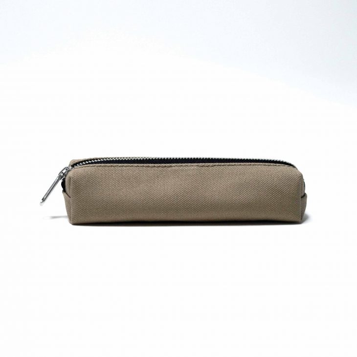 hoop round pencil case made in Japan beige front image