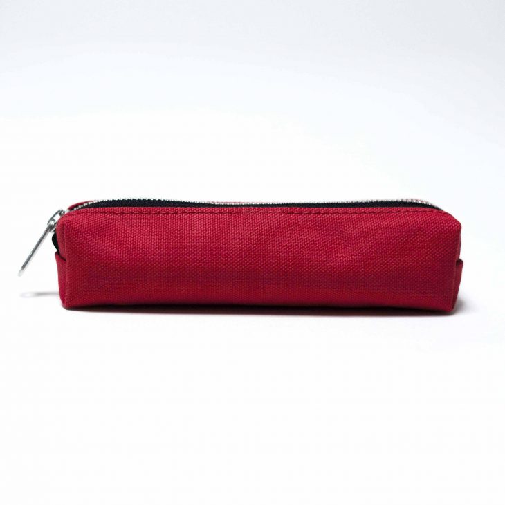hoop round pencil case made in Japan red front image
