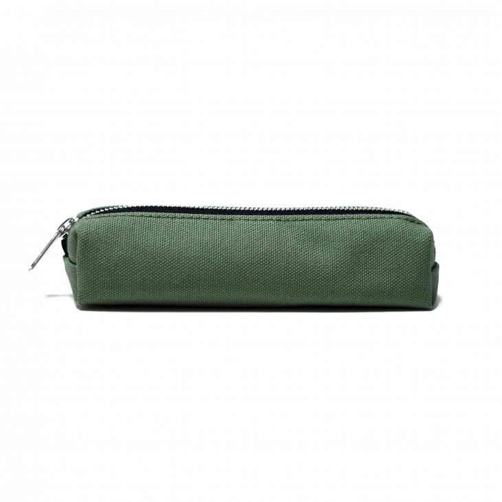 hoop round pencil case made in Japan khaki front image