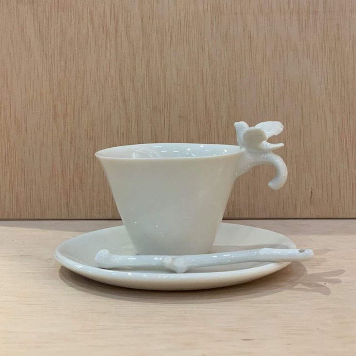 Yukiko Kitahara Porcelain Dove Cup and Saucer